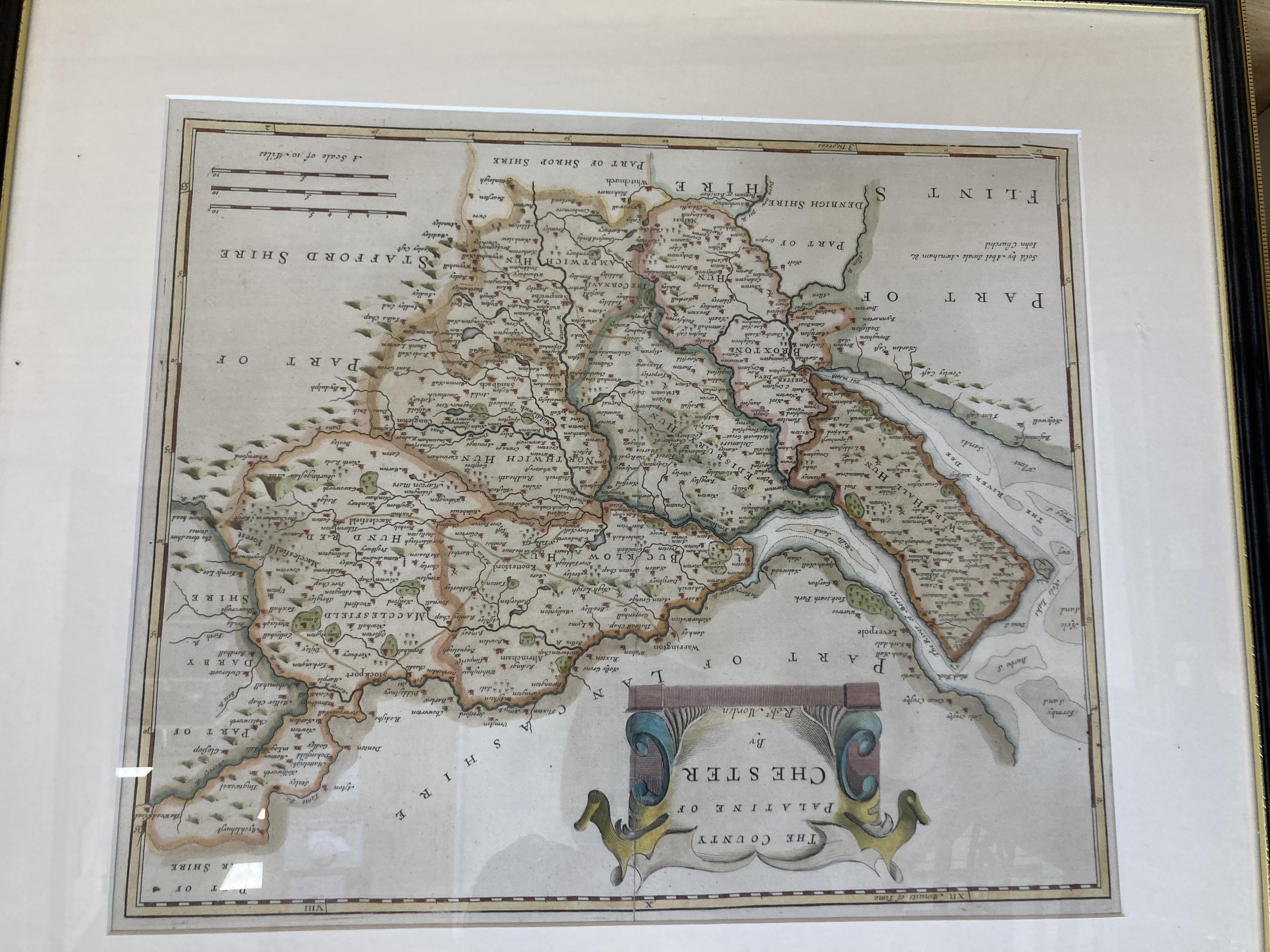 Four hand-coloured engraved county maps after Robert Morden (Camden's Britannia)